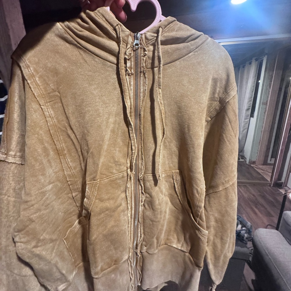 Zenana Outfitters Light Brown Hoodie